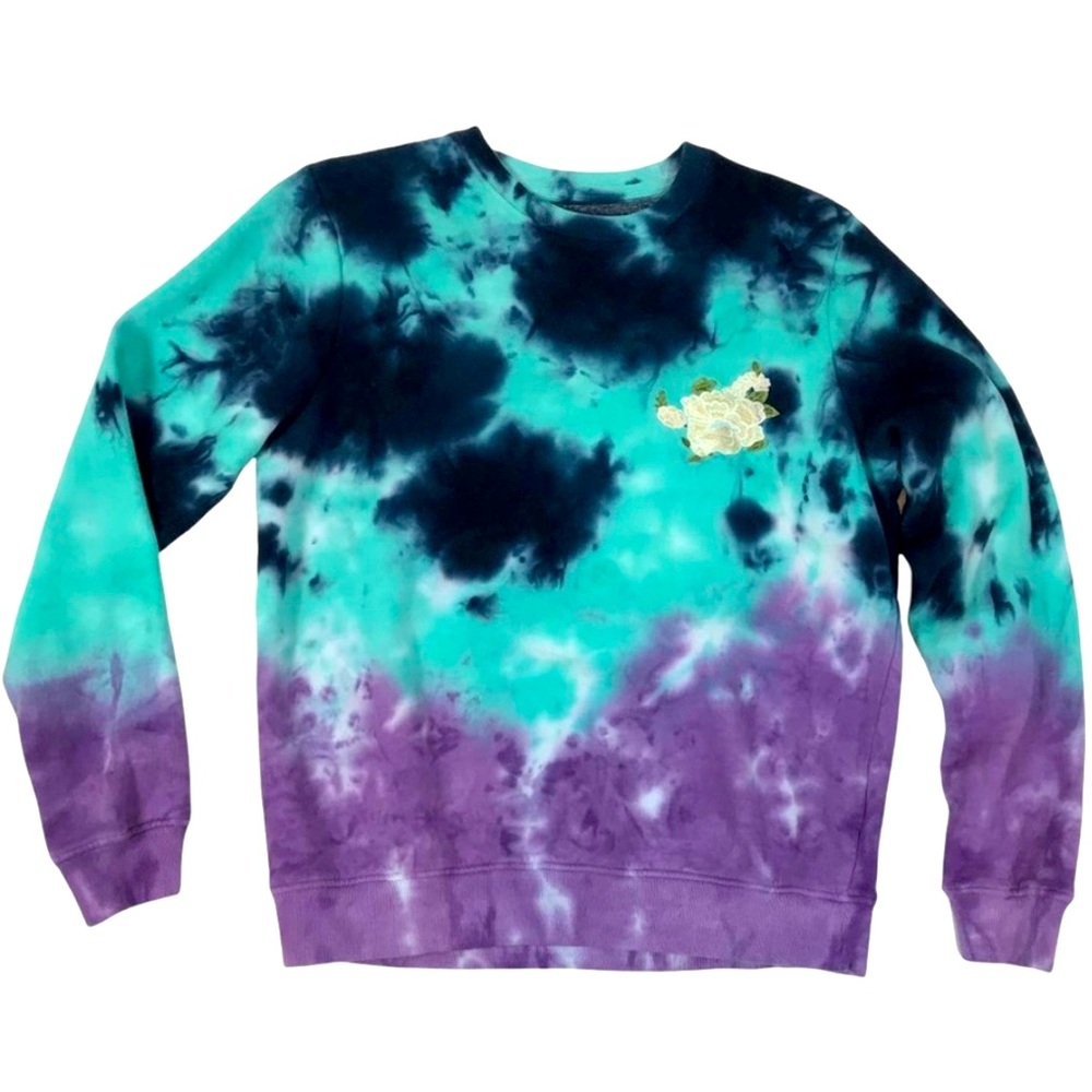 Tye-Dyed Floral Sweatshirt